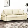 Image de vidaXL CanapÃ© 2 places avec oreillers crÃ¨me 140 cm similicuir