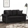 Image de vidaXL Canapé 2 places avec oreillers décoratifs noir 120 cm velours3200940