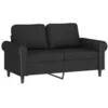 Image de vidaXL CanapÃ© 2 places avec oreillers dÃ©coratifs noir 120 cm velours