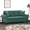 Image de vidaXL CanapÃ© 2 places avec oreillers vert foncÃ© 140 cm velours