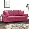 Image de vidaXL Canapé 2 places avec oreillers bordeaux 140 cm velours3200949