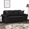 Image de vidaXL Canapé 2 places avec oreillers décoratifs noir 140 cm velours3200950