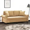 Image de vidaXL Canapé 2 places avec oreillers décoratifs brun 140 cm velours3200952