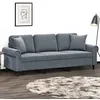 Image de vidaXL Canapé 3 places avec oreillers gris foncé 180 cm velours3200956