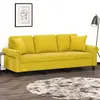Image de vidaXL Canapé 3 places avec oreillers décoratifs jaune 180 cm velours3200961