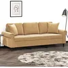 Image de vidaXL Canapé 3 places avec oreillers décoratifs marron 180 cm velours3200962