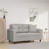 Image de vidaXL Canapé 2 places avec oreillers gris clair 120 cm3200966