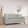 Image de vidaXL CanapÃ© 2 places avec oreillers gris clair 140 cm