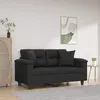 Image de vidaXL CanapÃ© 2 places avec oreillers dÃ©coratifs noir 120cm similicuir