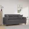 Image de vidaXL Canapé 2 places avec oreillers décoratifs gris 140cm similicuir3200990