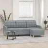 Image de vidaXL Vidaxl Canapé À 3 Places Avec Repose-Pieds Gris Clair 180 Cm Tissu
