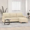 Image de vidaXL CanapÃ© Ã  3 places avec repose-pieds CrÃ¨me 180 cm Tissu