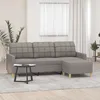 Image de vidaXL vidaXL Canapé à 3 places avec repose-pieds Taupe 180 cm Tissu