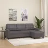 Image de vidaXL Canapé à 3 places avec repose-pieds Gris 180 cm Similicuir3201016