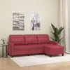 Image de vidaXL Canapé à 3 places repose-pieds Rouge bordeaux 180 cm Similicuir3201017