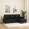 Image de vidaXL Canapé à 3 places avec repose-pieds Noir 180 cm Similicuir3201024