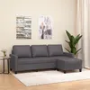 Image de vidaXL Canapé à 3 places avec repose-pieds Gris 180 cm Similicuir3201026