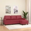 Image de vidaXL Canapé à 3 places repose-pieds Rouge bordeaux 180 cm Similicuir3201027