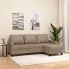 Image de vidaXL Canapé à 3 places avec repose-pieds Cappuccino 180cm Similicuir3201028