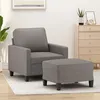 Image de vidaXL Vidaxl Fauteuil Avec Repose-Pied Taupe 60 Cm Tissu