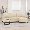 Image de vidaXL CanapÃ© Ã  3 places avec repose-pieds CrÃ¨me 180 cm Tissu