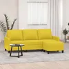 Image de vidaXL vidaXL Canapé à 3 places avec repose-pieds Jaune clair 180 cm Tissu