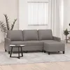 Image de vidaXL Canapé à 3 places avec repose-pieds Taupe 180 cm Tissu3201044