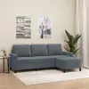 Image de vidaXL Canapé à 3 places avec repose-pieds Gris foncé 180 cm Velours