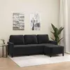 Image de vidaXL Canapé à 3 places avec repose-pieds Noir 180 cm Velours3201060