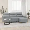 Image de vidaXL CanapÃ© Ã  3 places avec repose-pieds Gris clair 180 cm Tissu