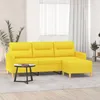 Image de vidaXL CanapÃ© Ã  3 places avec repose-pieds Jaune clair 180 cm Tissu