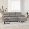 Image de vidaXL Canapé à 3 places avec repose-pieds Taupe 180 cm Tissu3201080