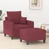 Image de vidaXL Fauteuil avec repose-pied Rouge bordeaux 60 cm Tissu3201087