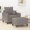 Image de vidaXL Vidaxl Fauteuil Avec Repose-Pied Taupe 60 Cm Tissu