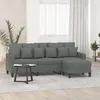 Image de vidaXL Canapé à 3 places avec repose-pieds Gris foncé 180 cm Tissu3201090