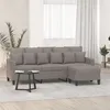 Image de vidaXL Canapé à 3 places avec repose-pieds Taupe 180 cm Tissu3201096