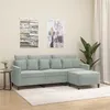 Image de vidaXL Canapé à 3 places avec repose-pieds Gris clair 180 cm Velours