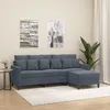 Image de vidaXL CanapÃ© Ã  3 places avec repose-pieds Gris foncÃ© 180 cm Velours