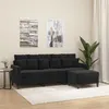 Image de vidaXL Canapé à 3 places avec repose-pieds Noir 180 cm Velours3201112