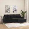 Image de vidaXL CanapÃ© Ã  3 places avec repose-pieds Noir 180 cm Velours