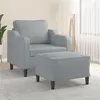 Image de vidaXL Fauteuil avec repose-pied Gris clair 60 cm Tissu3201127