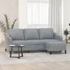 Image de vidaXL Canapé à 3 places avec repose-pieds Gris clair 180 cm Tissu3201135
