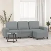 Image de vidaXL Canapé à 3 places avec repose-pieds Gris clair 180 cm Tissu