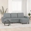 Image de vidaXL Vidaxl Canapé À 3 Places Avec Repose-Pieds Gris Clair 180 Cm Tissu