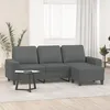 Image de vidaXL CanapÃ© Ã  3 places avec repose-pieds Gris foncÃ© 180 cm Tissu