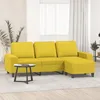 Image de vidaXL Vidaxl Canapé À 3 Places Avec Repose-Pieds Jaune Clair 180 Cm Tissu