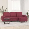 Image de vidaXL Canapé à 3 places avec repose-pieds Rouge bordeaux 180 cm Tissu3201157