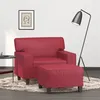 Image de vidaXL Fauteuil avec repose-pied Rouge bordeaux 60 cm Similicuir3201162