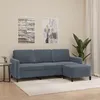 Image de vidaXL Vidaxl Canapé À 3 Places Avec Repose-Pieds Gris Foncé 180 Cm Velours