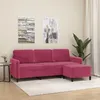 Image de vidaXL CanapÃ© Ã  3 places et repose-pieds Rouge bordeaux 180 cm Velours